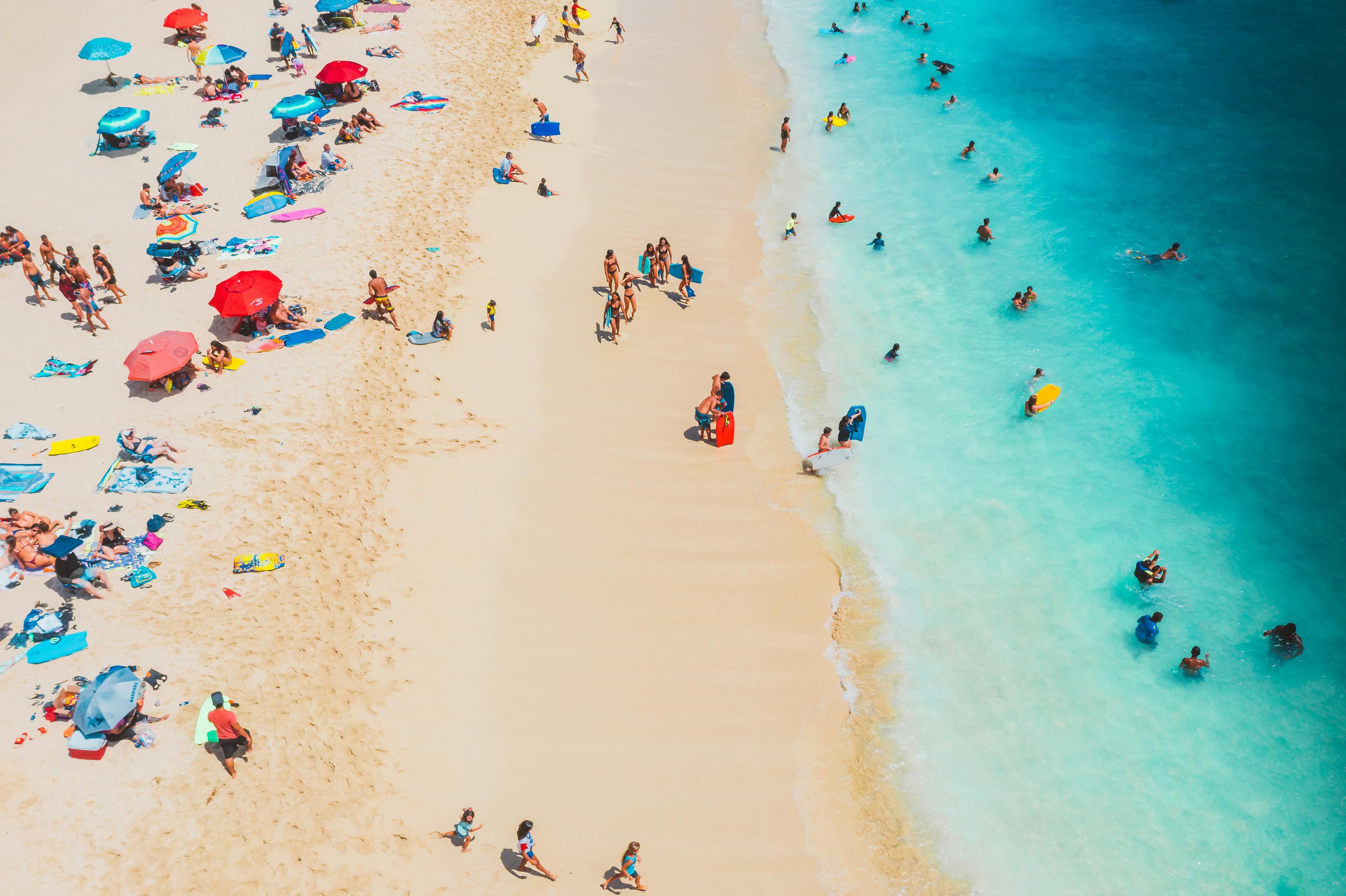 Aerial view of the beach at Grand Bend